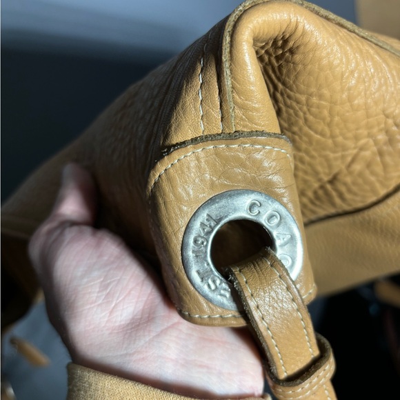 Coach 5715 Camel Pebbled Leather Made in The United States Hobo Shoulder Bag - Picture 12 of 12